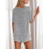CUPSHE Short Sleeve Pajama Sets for Women Casual Crew Neck 2 Piece Lounge Sets(Grey)