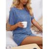 CUPSHE Short Sleeve Pajama Sets for Women Casual Crew Neck 2 Piece Lounge Sets(Petal Blue)