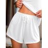 CUPSHE Short Sleeve Pajama Sets for Women Casual Crew Neck 2 Piece Lounge Sets(White)