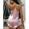 CUPSHE Silk Lingerie for Women Sexy Sleepwear 2 Piece Satin Pajama Shorts Set Sexy PJ Set(A1-pink)