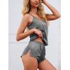 CUPSHE Silk Lingerie for Women Sexy Sleepwear 2 Piece Satin Pajama Shorts Set Sexy PJ Set(Grey)
