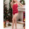 CUPSHE Silk Lingerie for Women Sexy Sleepwear 2 Piece Satin Pajama Shorts Set Sexy PJ Set(Red)