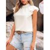 CUPSHE SleevelessTank Tops for Women Summer Ruffle Sleeve Mock Neck Going Out Top Vacation Outfits Dressy Work Shirt(White)