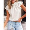 CUPSHE SleevelessTank Tops for Women Summer Ruffle Sleeve Mock Neck Going Out Top Vacation Outfits Dressy Work Shirt(White)