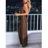 CUPSHE Summer Jumpsuits for Women Dressy Halter Neck Sleeveless Overalls Wide Leg Pants Rompers with Pockets Vacation Outfits(Brown)