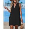 CUPSHE Swimsuit Coverup for Women V Neck Beachwear Sleeveless Beach Dress with Chest Pocket(Black)