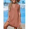 CUPSHE Swimsuit Coverup for Women V Neck Beachwear Sleeveless Beach Dress with Chest Pocket(Brick Red)