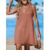CUPSHE Swimsuit Coverup for Women V Neck Beachwear Sleeveless Beach Dress with Chest Pocket(Brick Red)