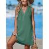 CUPSHE Swimsuit Coverup for Women V Neck Beachwear Sleeveless Beach Dress with Chest Pocket(Green)
