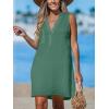 CUPSHE Swimsuit Coverup for Women V Neck Beachwear Sleeveless Beach Dress with Chest Pocket(Green)
