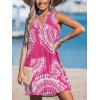 CUPSHE Swimsuit Coverup for Women V Neck Beachwear Sleeveless Beach Dress with Chest Pocket(Plum Patterned)