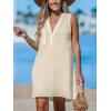 CUPSHE Swimsuit Coverup for Women V Neck Beachwear Sleeveless Beach Dress with Chest Pocket(Yellow)