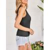 CUPSHE Tank Tops for Women Built-in Bra Sleeveless Padded Ribbed Fitted Top Casual Shirts Basic Cami Tops Vacation Outfits(Black)