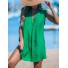 CUPSHE Women Basic Collar Cover-Up Dress V Neck Shirts Casual Summer Sleeveless Solid Cover Up Tops(Light Green)