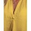 CUPSHE Women Basic Collar Cover-Up Dress V Neck Shirts Casual Summer Sleeveless Solid Cover Up Tops(Yellow)