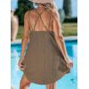 CUPSHE Women Bathing Suit Cover Up Spaghetti Straps Swim Beach Dresses Hollow Out Swimsuit Coverup 2026(Brown)