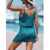 CUPSHE Women Bathing Suit Crochet Cover Up Hollow Out Swimsuit Beach Summer Dress Coverups 2025(Eucalyptus Blue)