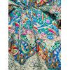 CUPSHE Women Casual Boho Sundress Summer Floral Print Tie Front Dress 3/4 Sleeves Paisley Beach Mini Dresses(Dark Blue)