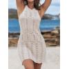 CUPSHE Women Crochet Swimwear Cover Up Summer Bathing Suit Beach Dress Vacation Outfits(Off-white)