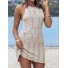 CUPSHE Women Crochet Swimwear Cover Up Summer Bathing Suit Beach Dress Vacation Outfits(Off-white)
