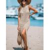 CUPSHE Women Cutout Bodycon Maxi Cover-Up Dress Crew Neck Sleeveless Cover Up Summer(Brown)