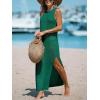 CUPSHE Women Cutout Bodycon Maxi Cover-Up Dress Crew Neck Sleeveless Cover Up Summer(Green)