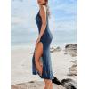CUPSHE Women Cutout Bodycon Maxi Cover-Up Dress Crew Neck Sleeveless Cover Up Summer(Navy)