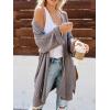 CUPSHE Women Fall Open Front Crochet Knit Lightweight Long Sleeves Casual Cardigan Sweaters(Grey)