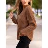 CUPSHE Women Fall Sweater Cable Knit Long Sleeve Crewneck Casual Winter Cozy Pullover Tops(Rust)