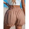CUPSHE Women Lightweight Baggy Trendy Short Pants Wide Leg Drawstring Shorts Elastic Waist Casual with Pockets(Pink)