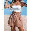 CUPSHE Women Lightweight Baggy Trendy Short Pants Wide Leg Drawstring Shorts Elastic Waist Casual with Pockets(Pink)