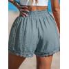 CUPSHE Women Lightweight Baggy Trendy Short Pants Wide Leg Drawstring Shorts Elastic Waist Casual with Pockets(Solid)