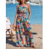 CUPSHE Women One Shoulder Summer Jumpsuit with Pocket Elastic Waist Tie Overall Wide Leg Casual Beach Holiday Romper(Tropical Multicolor)