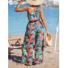 CUPSHE Women One Shoulder Summer Jumpsuit with Pocket Elastic Waist Tie Overall Wide Leg Casual Beach Holiday Romper(Tropical Multicolor)
