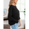 CUPSHE Women Open Back Long Sleeve Tops Trendy Going Out Casual Basic Shirts(Black)