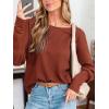 CUPSHE Women Open Back Long Sleeve Tops Trendy Going Out Casual Basic Shirts(Brown)
