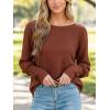 CUPSHE Women Open Back Long Sleeve Tops Trendy Going Out Casual Basic Shirts(Brown)