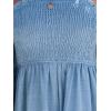 CUPSHE Women Summer Jumpsuit with Pocket Square Neck Spaghetti Strap Smocked Bodice Backless Overall Wide Leg Casual Romper(Blue)