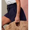 CUPSHE Women Summer Shorts with Pockets Bowknot Tie Waist Wide Leg Short High Waisted Casual Beach Vacation Outfits(Navy Blue)