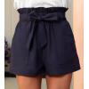 CUPSHE Women Summer Shorts with Pockets Bowknot Tie Waist Wide Leg Short High Waisted Casual Beach Vacation Outfits(Navy Blue)