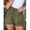 CUPSHE Women Swim Cover Up Shorts 100% Cotton Casual Beach Shorts with Side Pockets(Dark Grey Green)