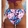 CUPSHE Women Swimsuit Bikini Bottom String Cheeky Side Tie Low Rise Bathing Suit(Violet/Floral)