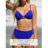CUPSHE Women Swimsuit Bikini Set High Waisted Push Up Cheeky Drawstring Two Piece Bathing Suit(Azure Blue)