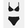CUPSHE Women Swimsuit Bikini Set High Waisted Push Up Cheeky Drawstring Two Piece Bathing Suit(Black)