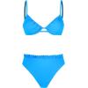 CUPSHE Women Swimsuit Bikini Set High Waisted Push Up Cheeky Drawstring Two Piece Bathing Suit(Sky Blue)