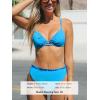 CUPSHE Women Swimsuit Bikini Set High Waisted Push Up Cheeky Drawstring Two Piece Bathing Suit(Sky Blue)