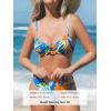 CUPSHE Women Swimsuit Bikini Set High Waisted Push Up Cheeky Drawstring Two Piece Bathing Suit(Sky Blue/Tropical)