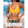 CUPSHE Women Swimsuit Bikini Set Two Piece Bathing Suit Criss Cross Back Strappy Side with Double Spaghetti Straps(Lemon Yellow/Lemon)
