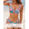 CUPSHE Women Swimsuit Bikini Set Two Piece Bathing Suit Criss Cross Back Strappy Side with Double Spaghetti Straps(Multi Color/Paisley)