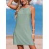 CUPSHE Women Swimsuit Cover Up Sleeveless Eyelet Mini Beach Dress for Swimwear(Sage Green)